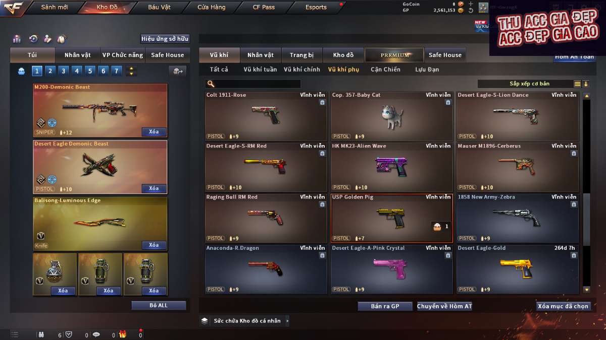 shop acc cf uy tin gia re